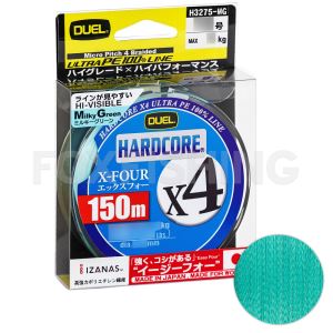 Плетёный шнур Duel Hardcore PE X4 150m Milky Green PE1,0 0,171мм. 8,0kg (Цены, отзывы)