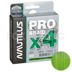Плетёный шнур Nautilus Pro Braid X4 150м. 0.09мм. Army Green (Цены, отзывы)