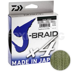 Плетёный шнур Daiwa J-braid X4 0,19мм. PE-2 10,2кг. 135м. Dark Green (Цены, отзывы)