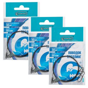 Поводки Контакт 1×7 Для троллинга T30кг. 50см.-6шт. (3уп. по 2шт.) (Цены, отзывы)