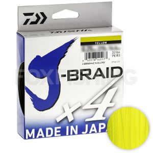 Плетёный шнур Daiwa J-braid X4 0,07мм. PE-0.4 2,6кг. 135м. Yellow (Цены, отзывы)